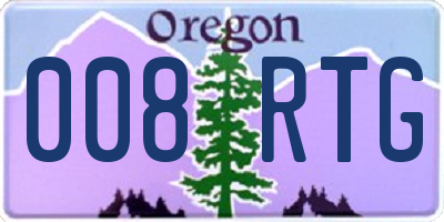 OR license plate 008RTG