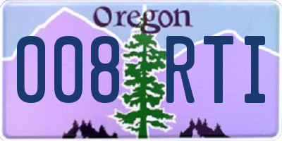 OR license plate 008RTI