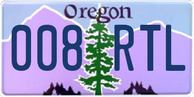 OR license plate 008RTL
