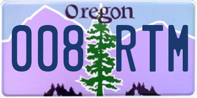 OR license plate 008RTM