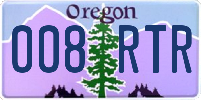 OR license plate 008RTR