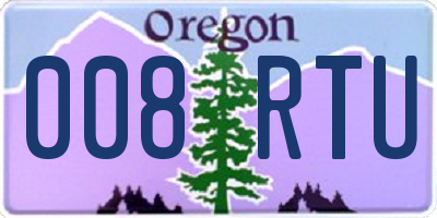 OR license plate 008RTU
