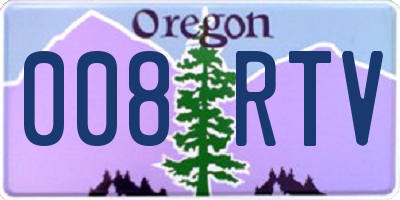 OR license plate 008RTV
