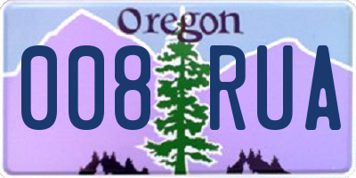 OR license plate 008RUA