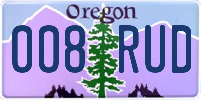 OR license plate 008RUD