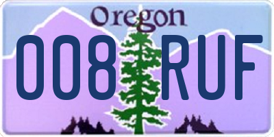 OR license plate 008RUF