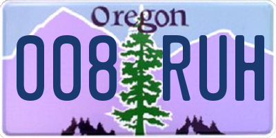 OR license plate 008RUH