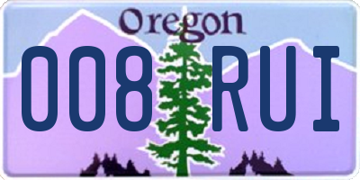 OR license plate 008RUI
