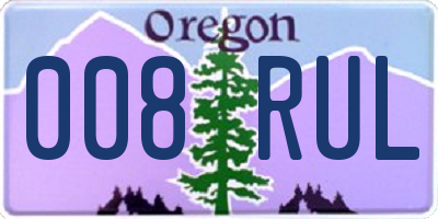 OR license plate 008RUL