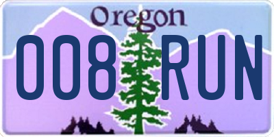 OR license plate 008RUN