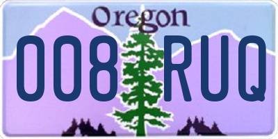 OR license plate 008RUQ