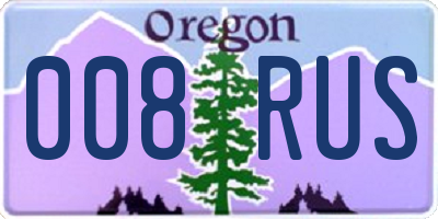 OR license plate 008RUS