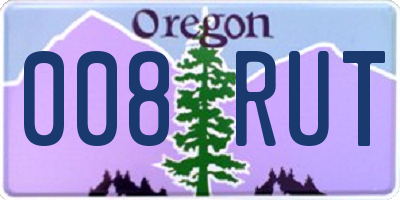 OR license plate 008RUT