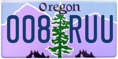 OR license plate 008RUU