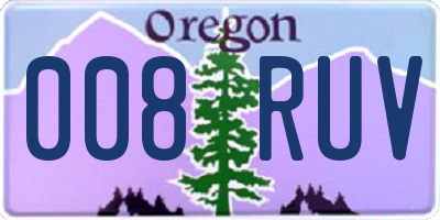 OR license plate 008RUV