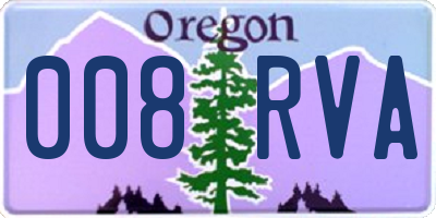 OR license plate 008RVA