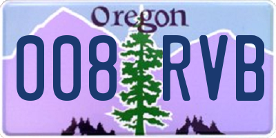 OR license plate 008RVB