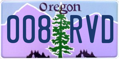 OR license plate 008RVD