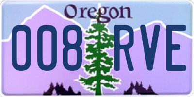 OR license plate 008RVE