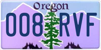 OR license plate 008RVF