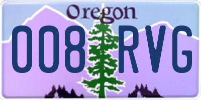 OR license plate 008RVG