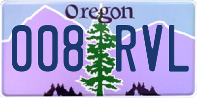 OR license plate 008RVL