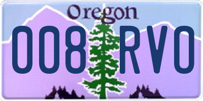 OR license plate 008RVO