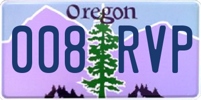 OR license plate 008RVP