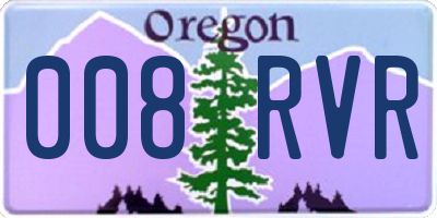 OR license plate 008RVR