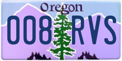 OR license plate 008RVS