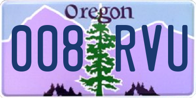 OR license plate 008RVU