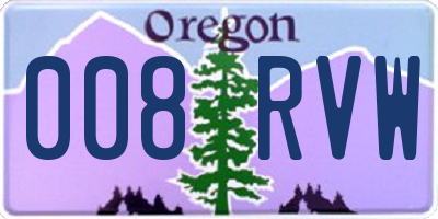 OR license plate 008RVW