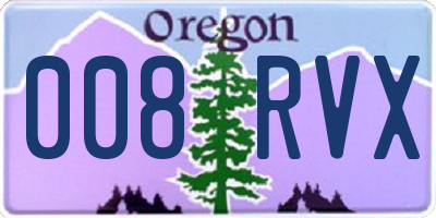 OR license plate 008RVX