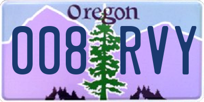 OR license plate 008RVY