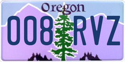 OR license plate 008RVZ