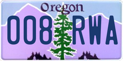 OR license plate 008RWA