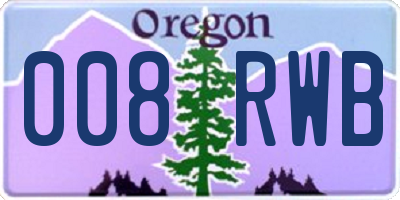 OR license plate 008RWB