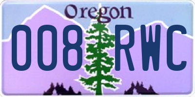 OR license plate 008RWC
