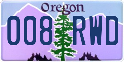 OR license plate 008RWD