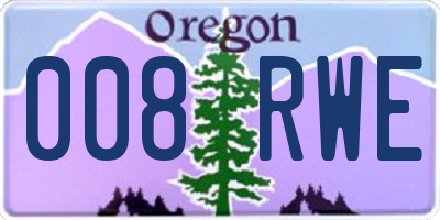 OR license plate 008RWE