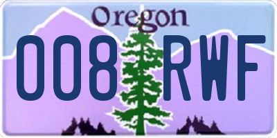 OR license plate 008RWF