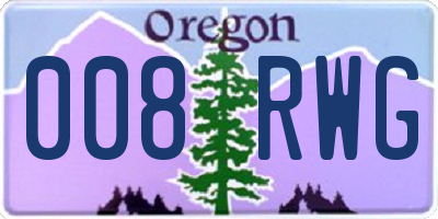 OR license plate 008RWG