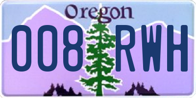 OR license plate 008RWH