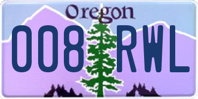 OR license plate 008RWL