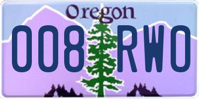 OR license plate 008RWO