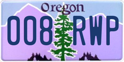 OR license plate 008RWP