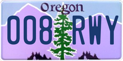 OR license plate 008RWY