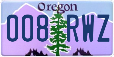 OR license plate 008RWZ
