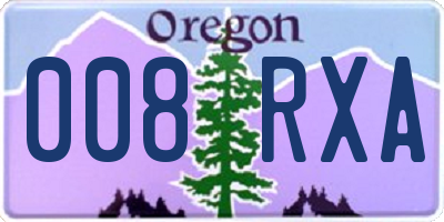 OR license plate 008RXA