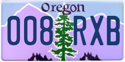 OR license plate 008RXB